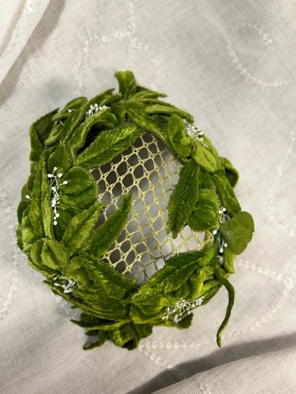 Vintage floral flower headpiece halo piece - Picture 8 of 9